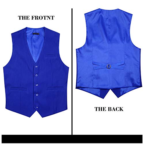 Image of Enlision Men's Suit Vest Business Formal Dress Waistcoat Solid Color Vest for Suit or Tuxedo
