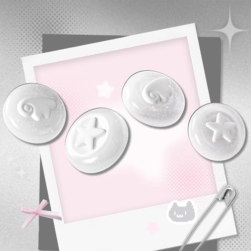 Image of GeekShare 4PCS Silicone Joystick Thumb Grip Caps, Transparent Joystick Cover Compatible with Switch /OLED /Switch Lite - Soap Bubble