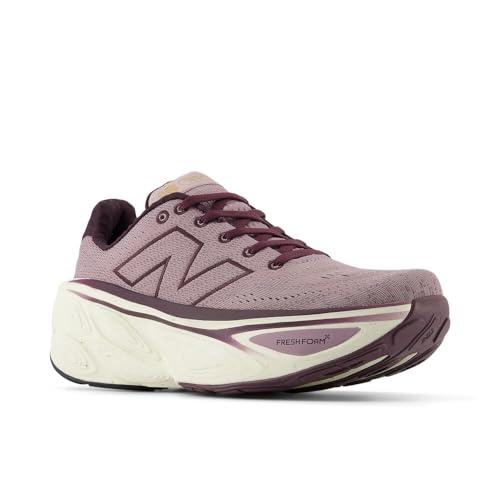 New Balance New Balance Women's Fresh Foam X More V5 Running Shoe, Ice Wine/Angora/Plum Brown, 8