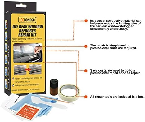 Rear Window Defroster Repair Kit, Conductive Car Heated Rear Window Defroster Repair Kit,Repair Fixes Scratched Broken,Car Rear Windshield Defogger Defroster Repair Fixes Scratched Broken Defroster