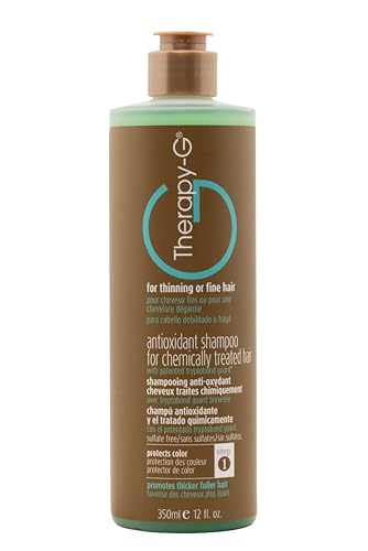 Therapy-G Antioxidant Shampoo For Chemically Treated Hair For thinning, fine hair and anti hair loss. Hair regrowth and color protector 350ml 12 oz