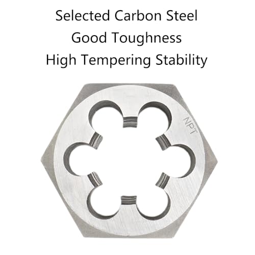 1,27 cm (1/2 Zoll) 14 NPT Runde Schneideisen Maschinengewinde Rechtshänder Gewindeschneider Kohlenstoffstahl Manuelles Rohrgewinde-Kit Schraubengewinde Schneideisen Sechskant-Rohrschablone