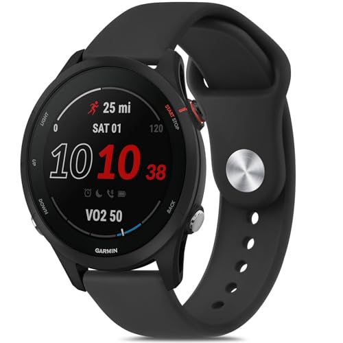 Vancle Bands for Garmin Forerunner 265/255, Vivoactive 4, Venu 3/2 - Soft Silicone Sport Replacement Watch Strap for Women and Men