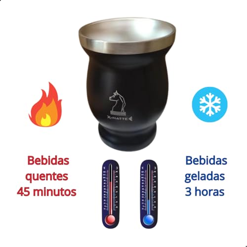 Cuia Térmica Tradicional Mate Chimarrão Tererê De Aço Inox Copo Erva X-MATTE