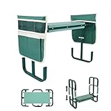 TUIBEIDAMAI Gartenhocker Kniebank Klappbar, Höhenverstellbare Kniehocker 60x52x27cm, Kniebank für Gartenarbeit mit Aufstehhilfe, Werkzeugtasche, Eva Schaummatte, für Gartenarbeit, Camping, Angeln