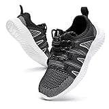 CLYCTIP Kinder Schuhe Sportschuhe Mesh Atmungsaktiv Laufschuhe Outdoor Sport Sneaker Turnschuhe Wanderschuhe Hallenschuhe für Jungen mädchen Schwarz 30