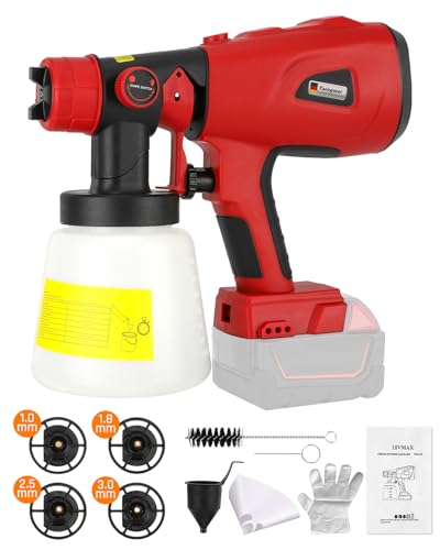 Pulverizador de pintura inalámbrico para Milwaukee M18 batería de 18 V, pistola pulverizadora de pintura HVLP de 200 W con motor sin escobillas para armarios, coches, paredes, muebles, pintura de casa