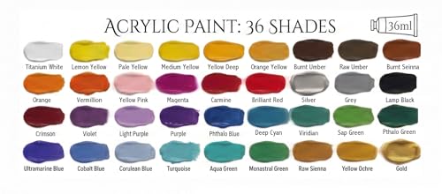 Image of Venti Acrylic Paint Set of 36Pcs-36ML - Multicolor