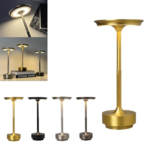 Qudkdhs Lampe Sans Fil Sherum Ecolume - Lampe de Table Tactile Yifare Vueeze Gold