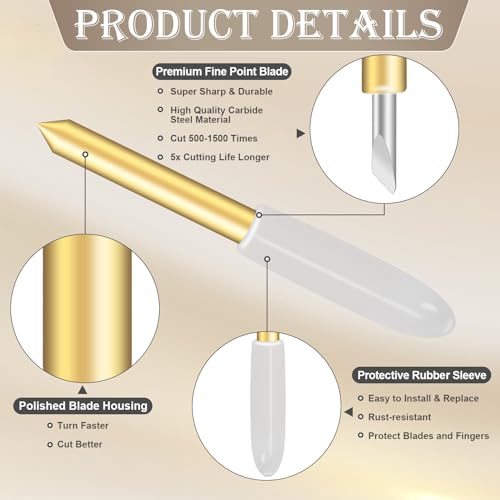 Anglecai 20 lâminas de ponta fina premium para Cricut Maker/Maker 3 e Explore Air 1/2/3, lâmina de c