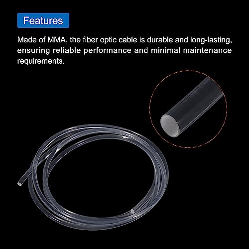 Image of MECCANIXITY PMMA Fiber Optic Light Side Glow Cable, 8mmx3m LED Transparent for Hotels, KTV, DIY Art, Home Decoration