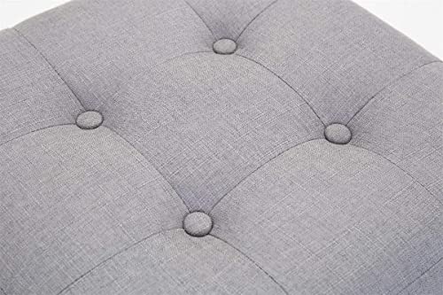 Image of Pouffes Bench Sitting Stool for Living Room Patio Kitchen Bench Puffy Wooden Mudda Ottoman Stools Footstool Pouf.(Gray)