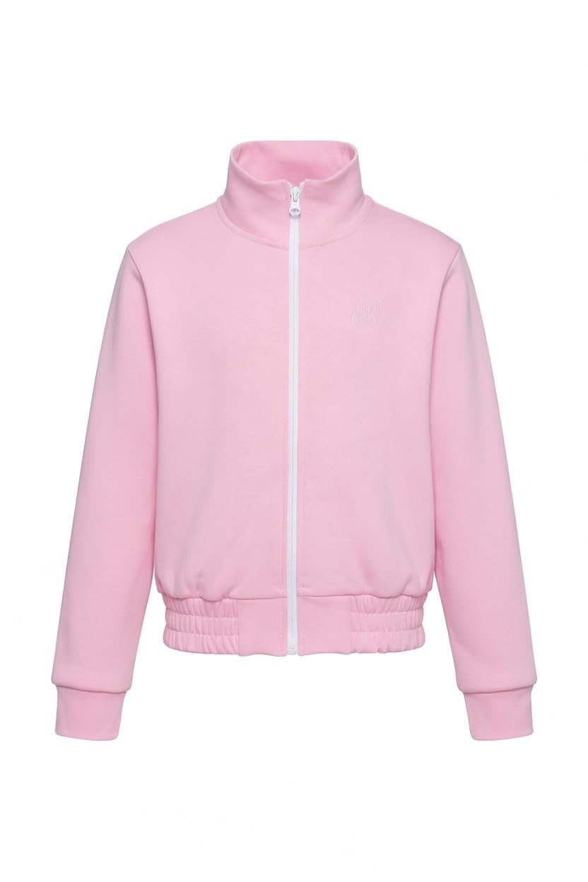 Sweat à capuche zippé pour fille en coton rose confortable - 2