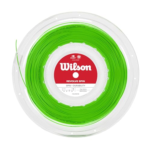 Wilson Tennissaite Revolve Spin, Polyester Revolve Spin Tennis String Green 17G
