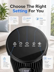 OSTBA 43'' Tower Fan for Bedroom, 85° Oscillating, 12H Timer, with Remote — photo 4 of 6