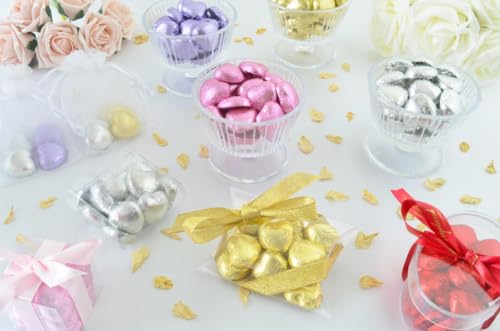 Wyeland Confectionery Mixed Colours Luxury Milk Chocolate Hearts Foil-Wrapped - Pack of 30 - Lilac, Pink, Silver, and Gold - For Wedding Favours and Mothers Day - Image 4