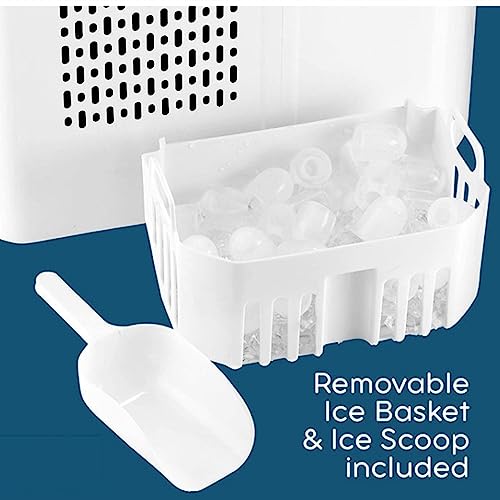 Máquina para hacer hielo portátil 22-26 lbs/24h blanca miniatura 6