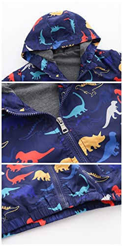 Cuteon Toddler Baby Boys' Coats Hoodie Zip Jackets Windbreaker Dinosaur 5T/120 #TOP3