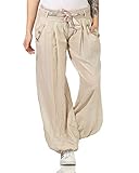DH173 - passend für Konfektionsgröße 36-42. Super leichte und sehr bequeme Freizeithose. Durch den lockeren Schnitt und den leichten Baumwollstoff haben Sie in dieser Hose jede Menge Bewegungsfreiheit. Unkomplizierte Haremshose ohne drückende Verschlüsse. Gute Wahl für Yoga, Joggen, Spazierengehen, Tanzen und Fitness im Fitnessstudio oder für Ihre tägliche Freizeitkleidung.