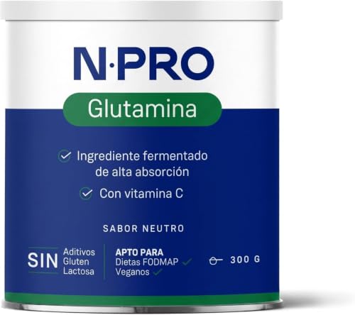 NPro SALUD INTESTINAL Glutamina Kyowa® Quality 300 g Polvo Sabor Neutro | Glutamina con Vitamina C, Regenera Epitelio y Mucosas Intestinales, Apoyo Hiperpermeabilidad y Defensas