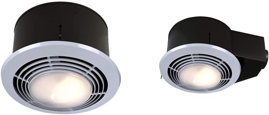 Broan-NuTone 9093WH Exhaust Fan, Heater, and Light Combo, Bathroom Ceiling Heater, 1500-Watts, 70 CFM, White - - 