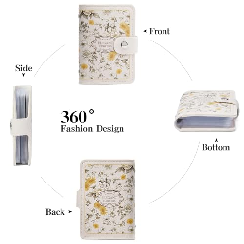 Image of RNIEGA Card Holder for Women Small Womens Wallet Vegan Leather RFID Blocking Transparent Card Case with 22 Slots