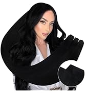 Ugeat Black Hair Extensions Human Hair Weft Sew in Hair Extensions Real Human Hair Black Women St...