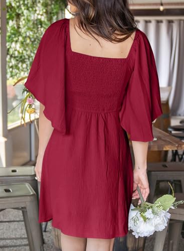 Image of Dokotoo Womens Dresses 2026 Spring Summer Deep V Neck Elegant Cocktail Bow tie Mini Dress S-XL