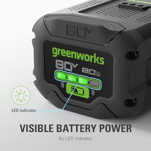 Image of Greenworks 80V 8.0Ah Lithium-Ion Battery (Genuine Greenworks Battery / 75+ Compatible Tools)
