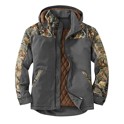 Buttoned Jacket Winter Mens Mens Winter Windproof Camouflage Frosted Twill Canvas Liner Quilted Cotton Double #TOP19