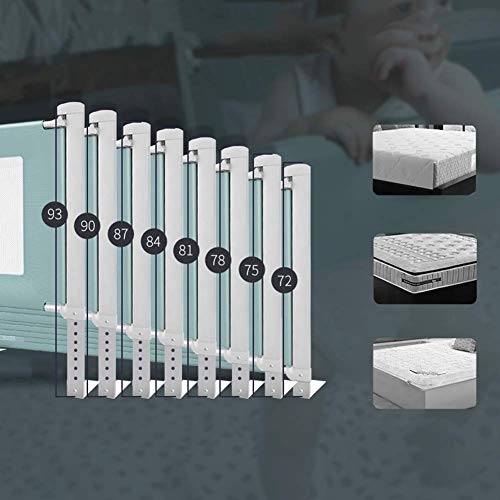 Barandilla para cama de niños de malla ventilada y deflector anticaídas verde de 150cm 7