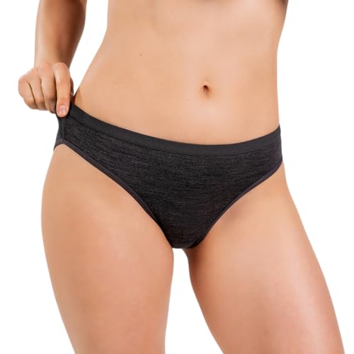 Women's Merino Wool Bikini By Woolly | RWS Certified | Soft, Breathable, Seattle Designed - Charcoal Grey - M