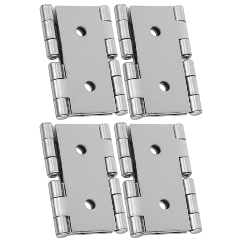 Yardenfun Bisagras de Doble Oscilación para Puertas Batientes, Bisagras de Hierro Resorte, Acabado Níquel Claro, Kit de 4 Unidades para Puertas Exteriores y Cierre Residencial, Herrajes