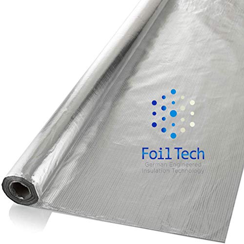 Barrera de vapor y membrana impermeable SFTV1L (1,2 m x 20 m)  24 m² de cobertura, aislamiento térmico de lámina para paredes, techos, suelos, lofts | 100% resistente al agua