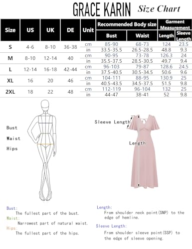 GRACE KARIN Women Summer Flowy A Line V Neck Chiffon Dress Formal Wedding Guest Dress Light Green XXL - Image 4