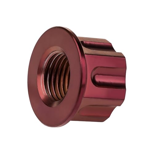 Image of Titanium M6 M8 M10 M12 M14 M16 Flange Bolt Nut Bicycle Motorcycle Rear Axle Car Modification Accessories Pack of 6 (M12 Pitch 1.25mm, Burgundy)