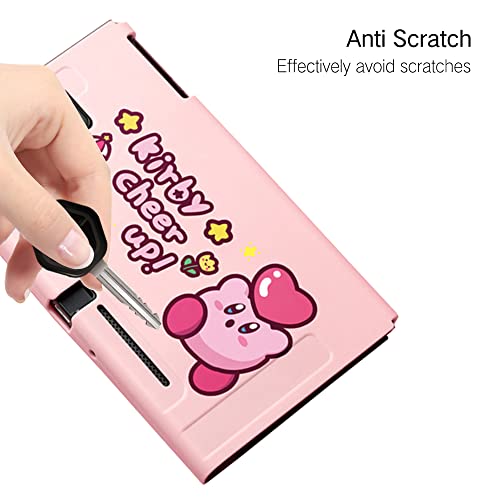 Perfectsight Cute Protective Case For Nintendo Switch, Kawaii Soft Tpu Slim Cover, Cartoon Hard Shell Dockable Case For Ns Console And Joy-Con Controllers - Shock-Absorption Anti-Scratch (Kirby) #TOP1