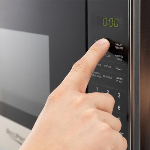 RecPro RV Microwave with Trim Kit | 1.0 Cu. Ft. | 900W | Direct Replacement for Greystone and High Pointe (Stainless Steel)