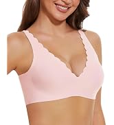Moelozllo Comfortable Wireless Deep V Plunge Bralette for Women