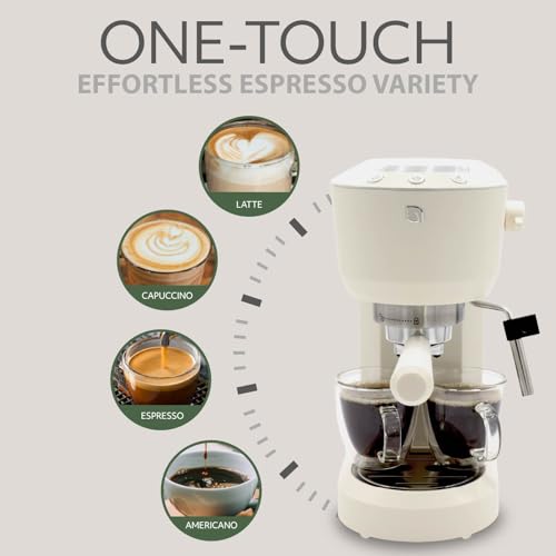 Image of WILLOW - Fully Automatic Espresso Machine, Compact Espresso Machines with Steam Milk Frother, 15 Bar Coffee Maker, 1350W, Cream White