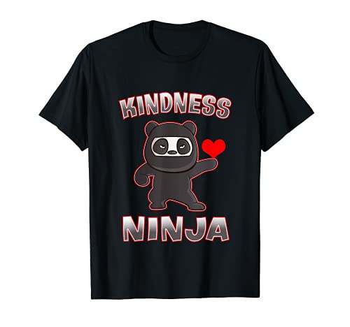 Kindness Ninja Panda Unity Day Anti Bullying Motivacional Camiseta