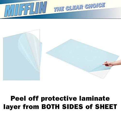 MIFFLIN Flexible Clear Plastic Sheet (18x24 x 0.03 inch, 2 PK), ATR-Processed Transparent Plexiglass, Lightweight & Thin, Poster Frame Glass Replacement, General Household Use, Easy Cut