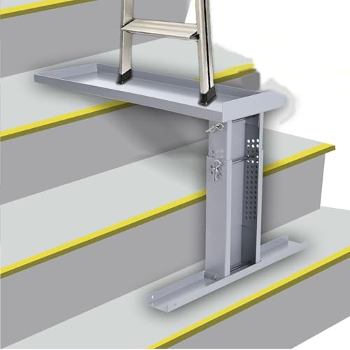 SUDEG Ladder Leveller for Stairs Adjustable Height Ladder Aide Non Slip Ladder Stabilizer Legs Ladder Leg Leveler for Straight Ladders Suitable Ladder Feet: Max. 7.48 ×21.97 (W×L)