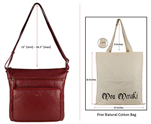 Image of Genuine Leather Crossbody Purse and Handbags - Crossover Bag Over the Shoulder Women | Genuine Leather