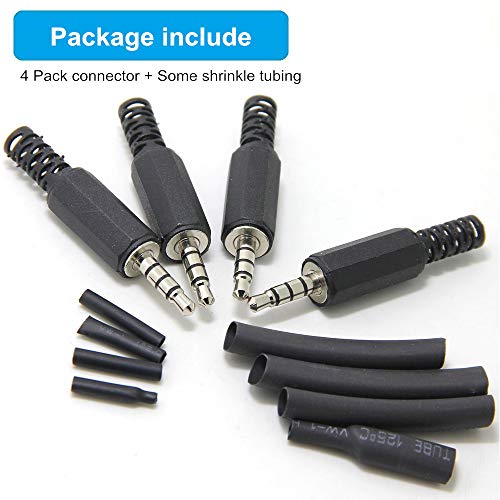 Conector de audio Auxiliar 3.5mm macho 4 polos 4 unidades miniatura 6