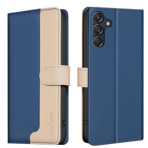 Housse pour Samsung S21 Plus bleu en cuir double premium étui portefeuille chic et robuste