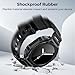Goton Rugged Band for Samsung Galaxy Watch 8 44mm Case with Band & Screen Protector for Galaxy Watch 8 44mm Soft Silicone Strap with Rugged Protective Cover for Men - Black