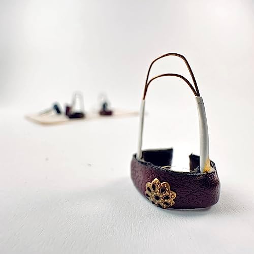 Setar Tanbour Pick Mezrab Plectrum NEW PRO - ROUND AND EDGED FRONT - style for Persian Setar Tanbour (ROUND FRONT - SEPIA BROWN)