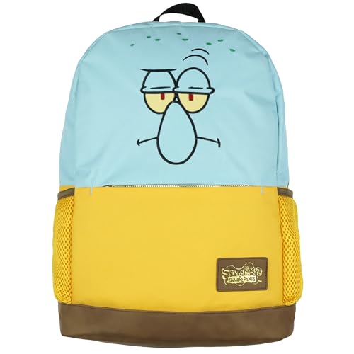 SpongeBob SquarePants Squidward Rucksack, Nickelodeon, Schule, Reisen, Buchtasche, verstellbare Riemen, Laptop-Tech Sleeve