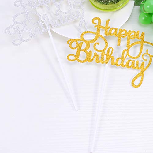 Angoily 25Pcs Happy Birthday Cake Toppers Picaretas Do Bolo de Coco Do Queque Do Bolo de Aniversário
